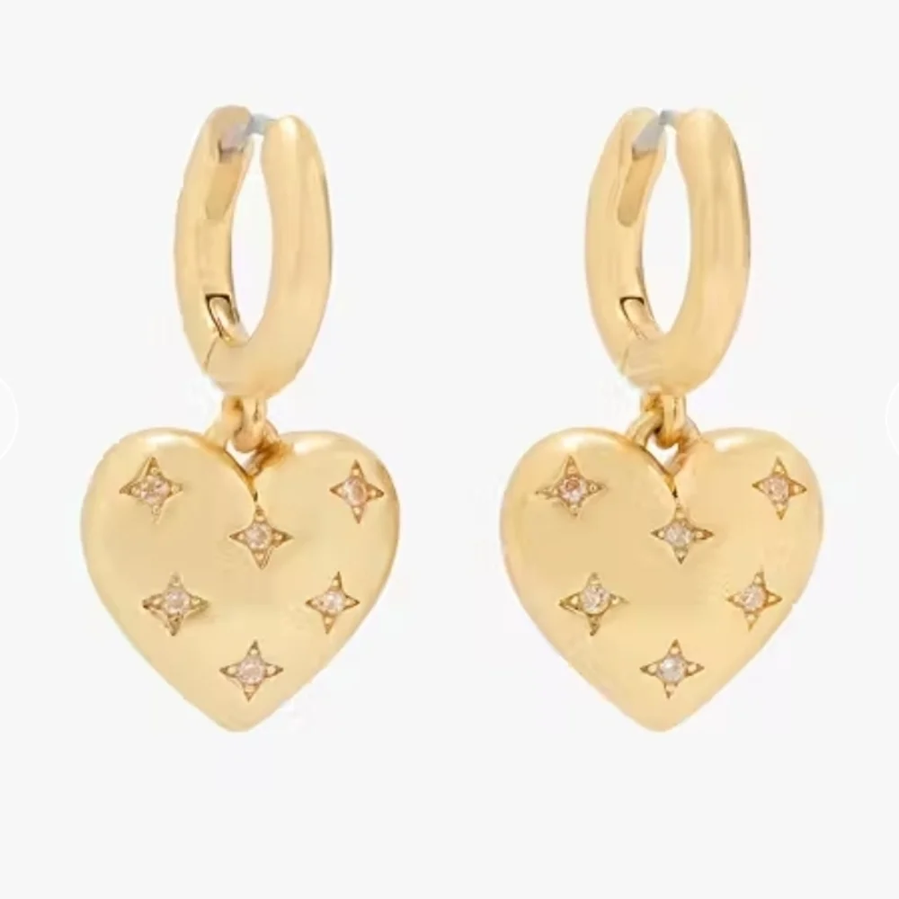 💛▪️Kate Spade ▪️My precious Huggie Gold Heart Hoop Earrings
